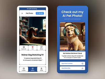 AI Pet Generator - First AI Pet Art Generator App Available app development branding design graphic design ui