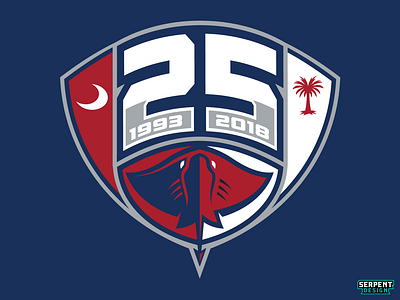 South Carolina Stingrays 25th Anniversary Logo