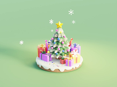 Christmas Tree 3D model 3d 3d art 3d design 3d illustration 3d modeling 3dillustration blender christmas christmas tree design new year render xmas
