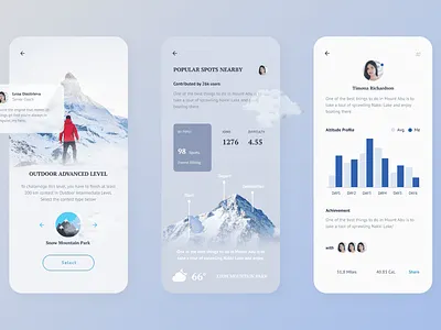 Travel App app mobile mountain travel ui