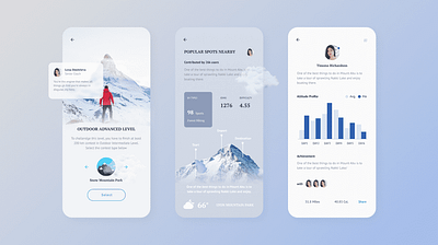 Travel App app mobile mountain travel ui