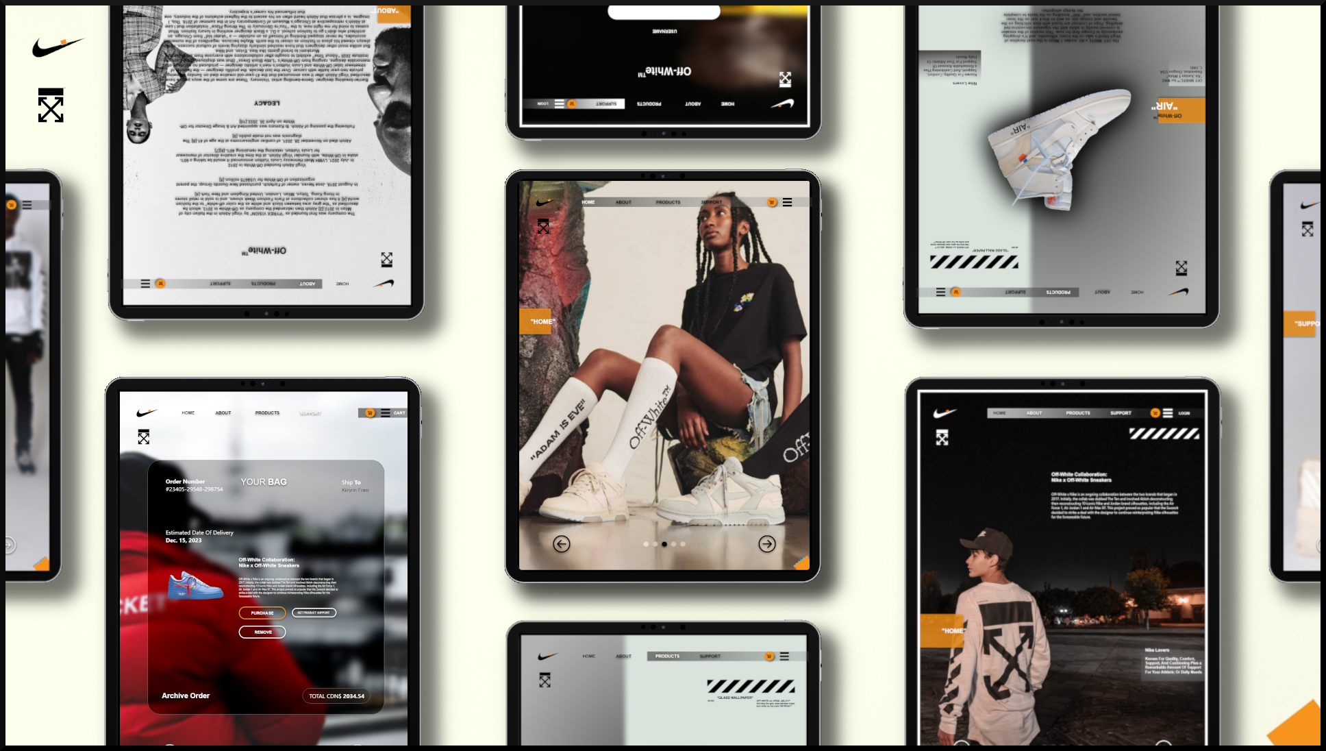 Nike x OFF-WHITE Prototype Concept animation graphic design ui
