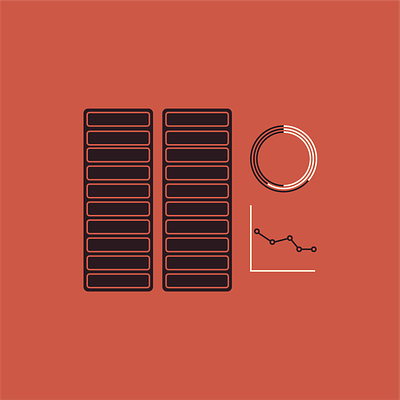 Server Rack Monitoring Illustration data data center hardware illustration metrics monitoring pictogram server rack