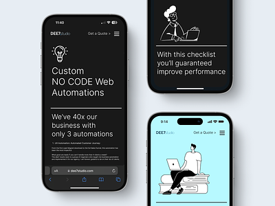 Mobile version of a B2B Website design | Dee7 Studio figma graphic design landing page prototype ui web deisgn