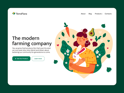 TerraFlora: Home page design branding design figma graphic design homepage illustration landing logo ui vector