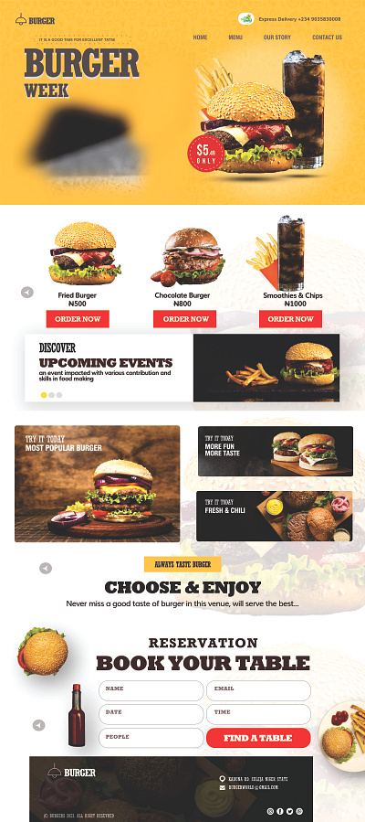 Burger week | Website animation branding graphic design motion graphics ui