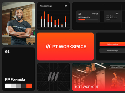 PT Workspace digital branding bento branding fitness ui