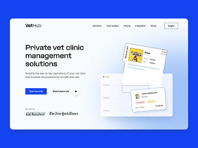 Vet hub - Pet clinic B2B Landing page branding clinic landing page ui vet