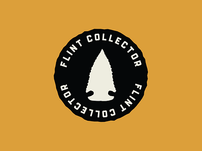 Flint Collector arrowhead badge badge design brand branding circle badge collector flint graphic design illustration logo logo design round badge