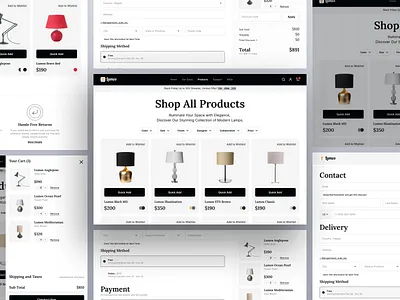 Lumos - Marketplace Checkout Payment Process app app design application clean e commerce ecommerce furniture interior lamp marketplace online shopping product design saas shopping simple uidesign uiux uxdesign website website design