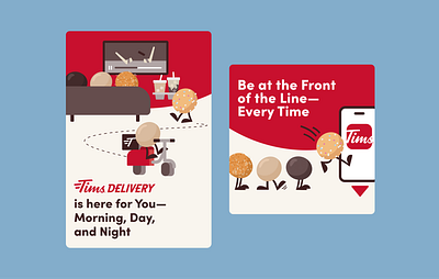 Delivery & Skip the Line app app banner bold branding bright character email email banner email graphics flat hockey icon illustration layout scooter tv ui ux vector