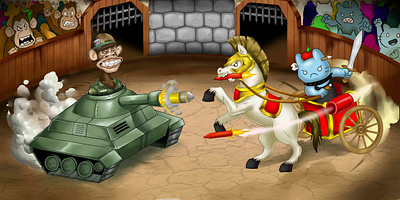 The final battle cartoon character character design design illustration mascot