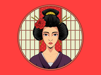 Geisha 23 design graphic design illustration vector