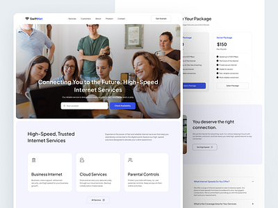 SwiftNet - Internet Provider Company Website company company profile corporate internet company internet provider landing page net provider service speed swiftnet ui design web design website design