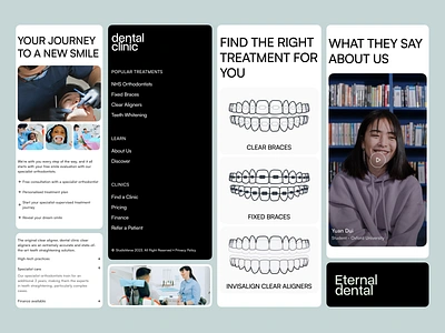 Eternal Dental - Dental Clinic Website (More Sections) agency website app clean design clinic website company landing page company proile dental dental websit design health website landing page responsive palette colow portfolio website profile website ui ui design uiux web design web responsive website