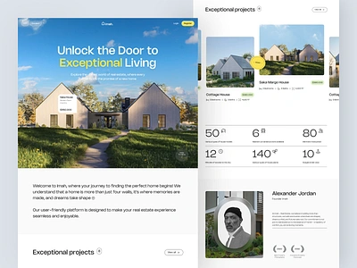 Imah - Real Estate Landing Page agency apartment architecture clean footer home home page house portfolio property real estate real estate agency real estate website rent residence web web design website