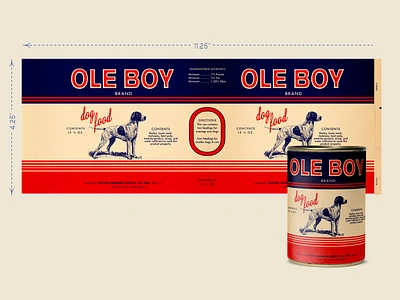 Vintage Dog Food Can Design 1930s brand identity branding can label dog branding food food branding label label design los angeles packaging design prop design retro tin can typography vintage vintage branding vintage dog vintage label wes anderson