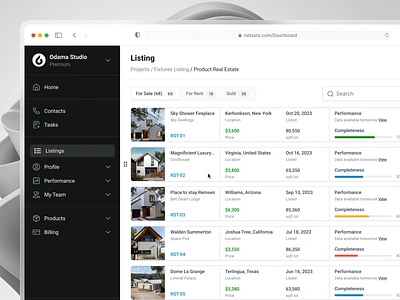 Admin - Listing Real Estate admin b2b clean dashboard design interface listing listing app minimal product design property real estate real estate design realtor saas ui ui design user interface ux web app