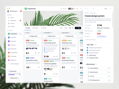 Task Management Dashboard - ✨ Taskmaster board clean dashboard design desktop kanban minimalist product design project details project management task app task details task management task management dashboard task management tool to do tools ui ui design ux