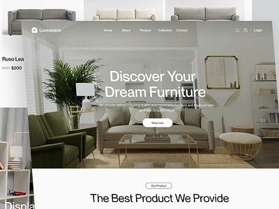 Homepage - E-Commerce clean design e commerce ecommerce furniture homepage interface landingpage living room marketplace online shop online store shop shopify store ui ux web web design website