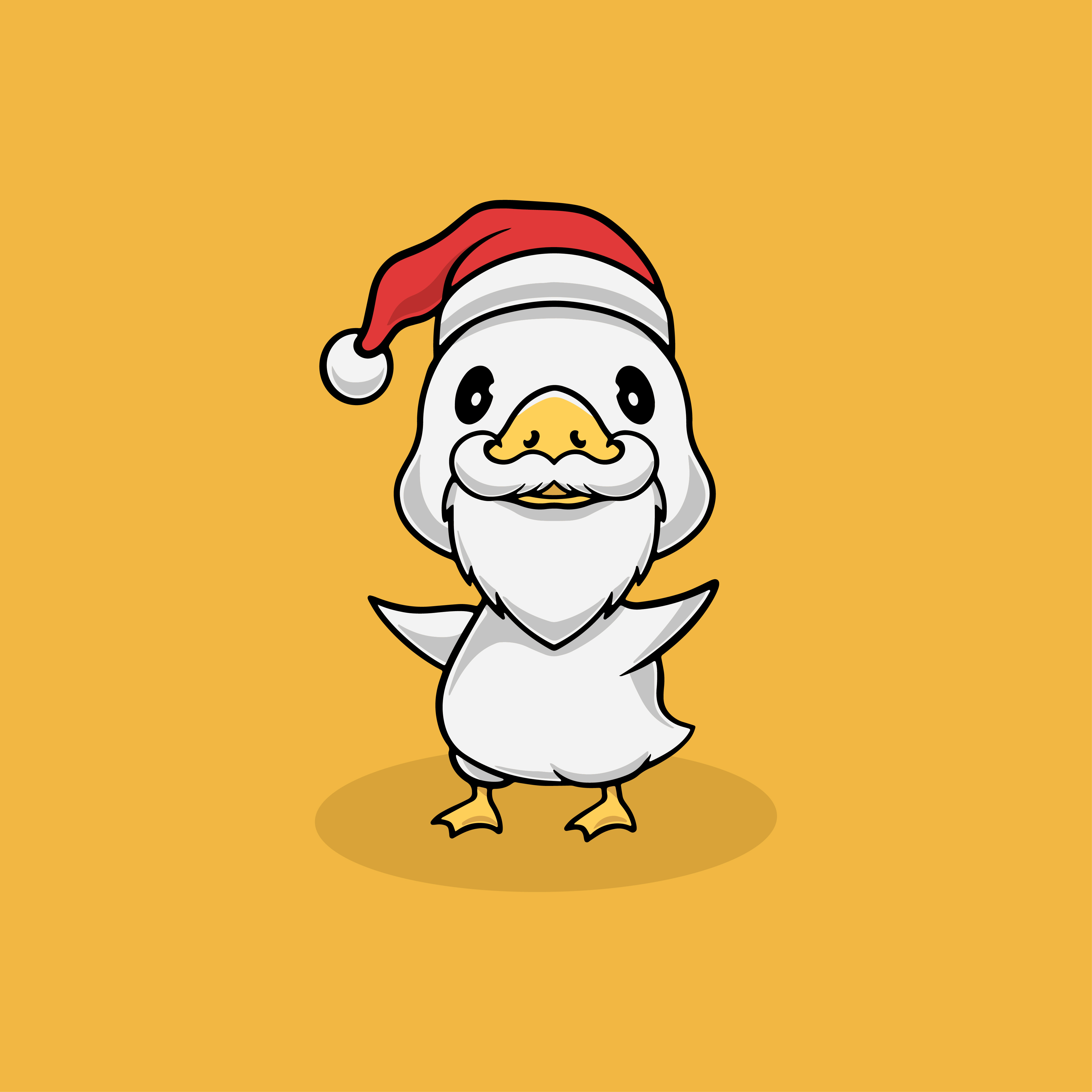 Cute duck on Christmas illustration halloween