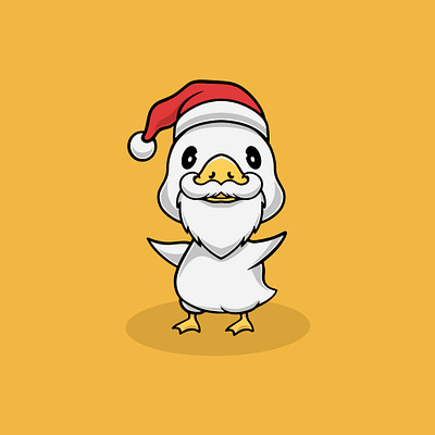 Cute duck on Christmas illustration halloween