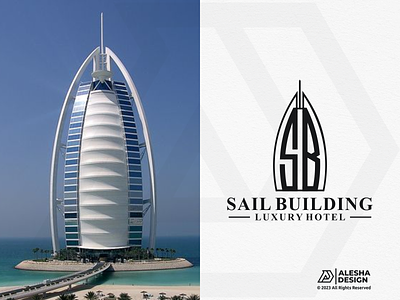 Sail Building Logo Design b branding burj al arab creative design dubai elegant graphic design icon initial initials logo luxury luxury hotel luxury hotel branding luxury resort s sb simple symbol