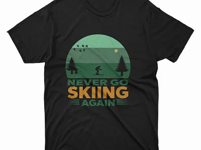 Skiing T-shirt Design typography