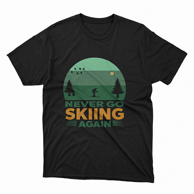 Skiing T-shirt Design typography