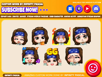 cute chibi emotes animation custom emotes twitch design discord emotes facebook emotes illustration logo twitch emotes twitchemotes youtube emotes