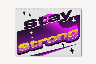Stay strong 3d branding graphic design logo
