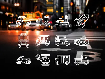 Vehicle Icon app car design icon line set transportation ui vehicle website