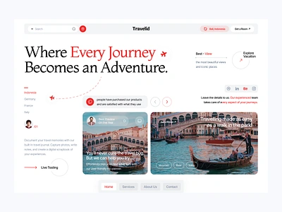 Landing Page - Travelid clean design hero section holiday home page landing page travel traveling ui uiux vacation view web app