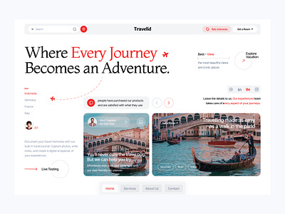 Landing Page - Travelid clean design hero section holiday home page landing page travel traveling ui uiux vacation view web app