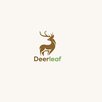 Deer Leaf logo design branding deer deerleaflogodesign graphic design leaf logo minimal logo treand