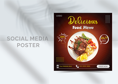 Social Media Poster advertising banner branding design food social media graphic design illustration marketing poster social social media social media poster