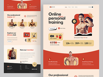 Landing Page UI for Body Builders, Fitness and GYM Training bodybuilding cardio design fitness fitness club fitness website illustration landing page minimal trainer user interface web design website workout yoga