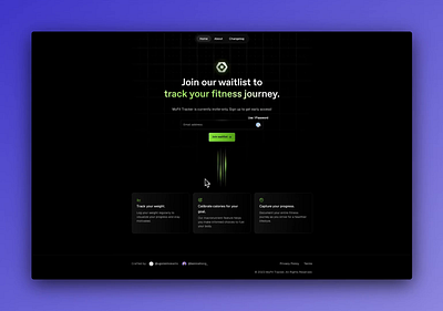 MyFit Tracker Waitlist animation app fitness gsap nextjs tailwindcss ui waitlist
