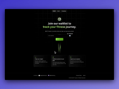 MyFit Tracker Waitlist animation app fitness gsap nextjs tailwindcss ui waitlist