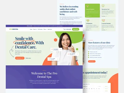 Prodental - Landing Page daily ui design dental dental care clinic dentalcare dentist dentist care homepage screen ui ui design uiux ux website