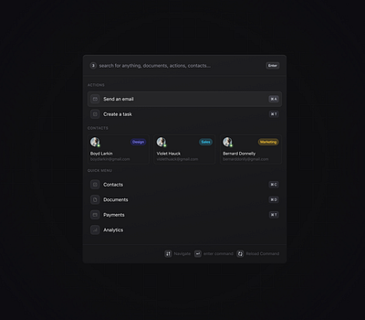 Command Menu - Dark by Monty Hayton on Dribbble