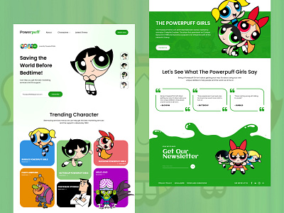 The powerpuff Girls : Website Design animation branding graphic design logo ui
