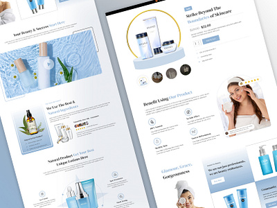 Cosmetics Product Landing Page aroma background cosmetology design face female glamour healthcare homepage landing manicure massage procedure product professional relaxation salon skincare ux women