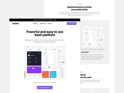 Saastek - Carrd Landing Page agency app carrd interface landing page landing page design product landing promo landing page saas service startup template ui web app web design website design