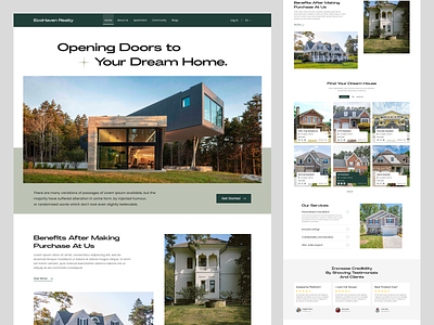 EcoHave Realty - Real Estate Website. airbnb apartment business business website clean website designer landing page project properties real estate landing page real estate ui real estate web real estate website ui uiux ux web website websites