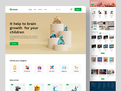 Kid's Toy Store Website 2 artiflow childrens ecommerce ecommerce ecommerce website halal halal design homepage kid toy store kids landing page online shop online store online toy shopping toy store online toy website design toys uiux design web design webpage website design agency