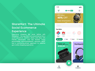 Share Mart - User Friendly Social Commerce app design ecommerce mobile social social commerce ui ux
