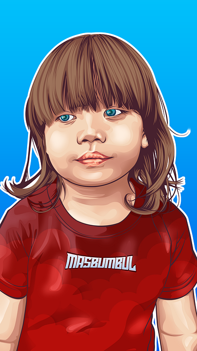 My son, his name is Arka. but I call him Masbumbul adobe photoshop photo tracing vector vexel