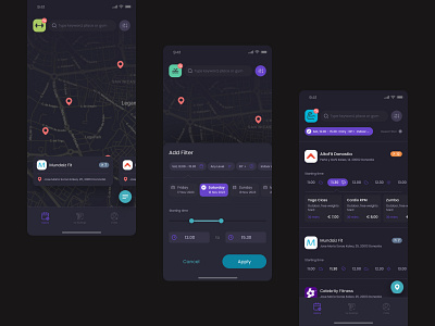 Find Gym Club and Fitness Class App clean design fitness gym ios ui ux