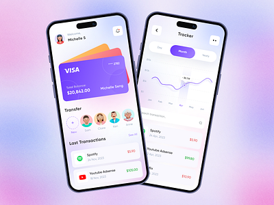 Finance Mobile App 🏦 bank banking card clean design ewallet finance finance app mobile mobile ui team tracking transfer ui uiux user interface ux wallet